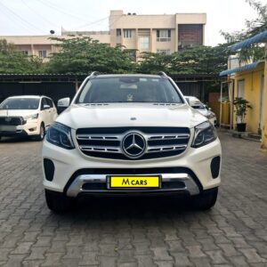 Mercedes Benz GLS 350 CDI 4MATIC 2018 white luxury SUV front view in Chennai showroom